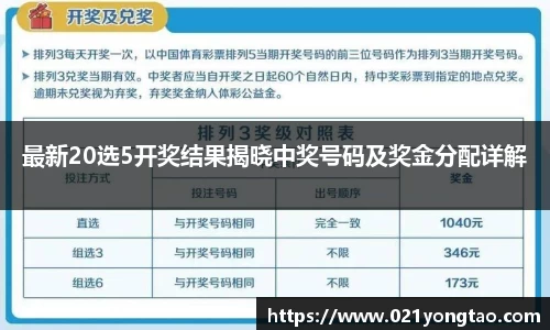 最新20选5开奖结果揭晓中奖号码及奖金分配详解